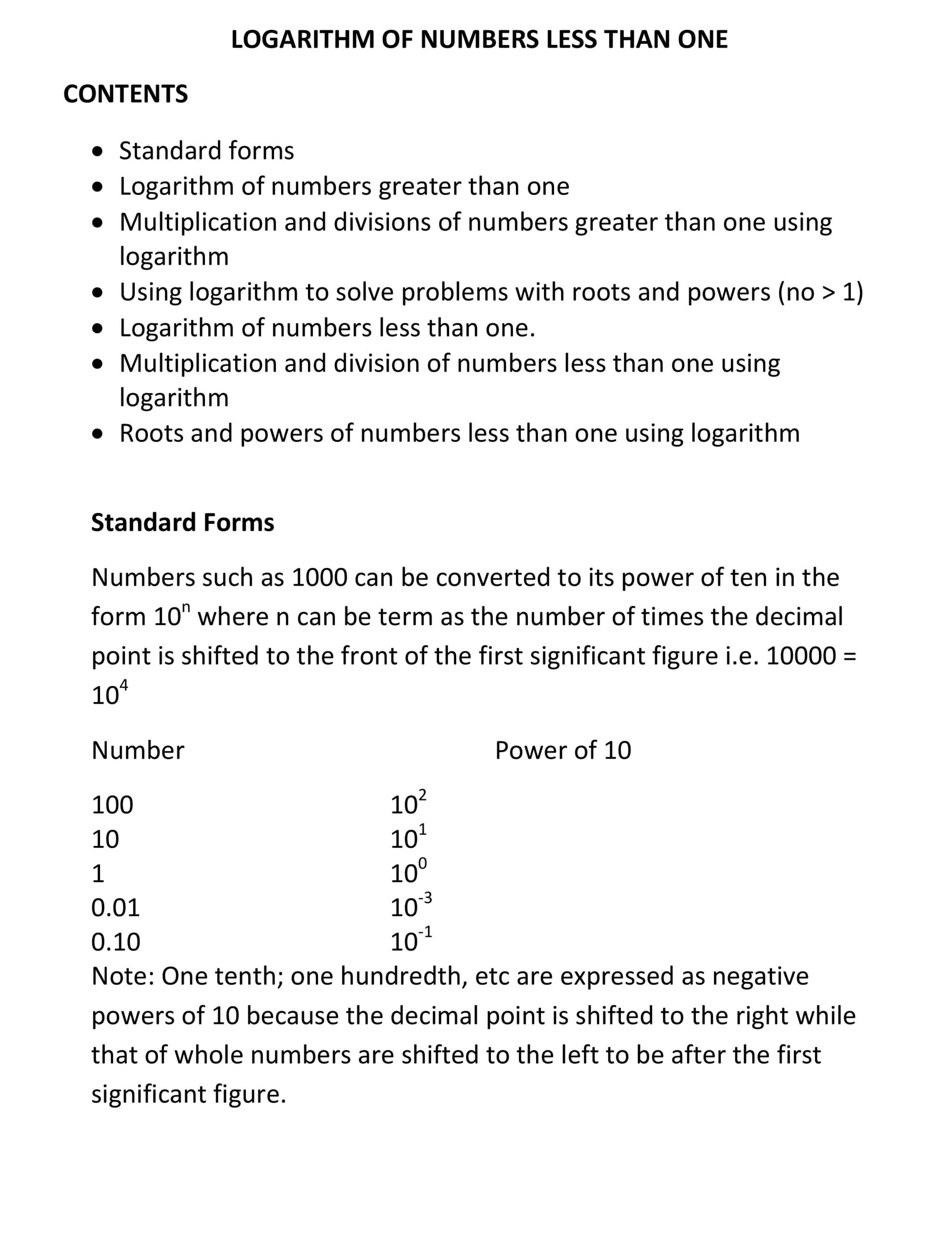 LOGARITHM OF NUMBERS LESS THAN ONE_1