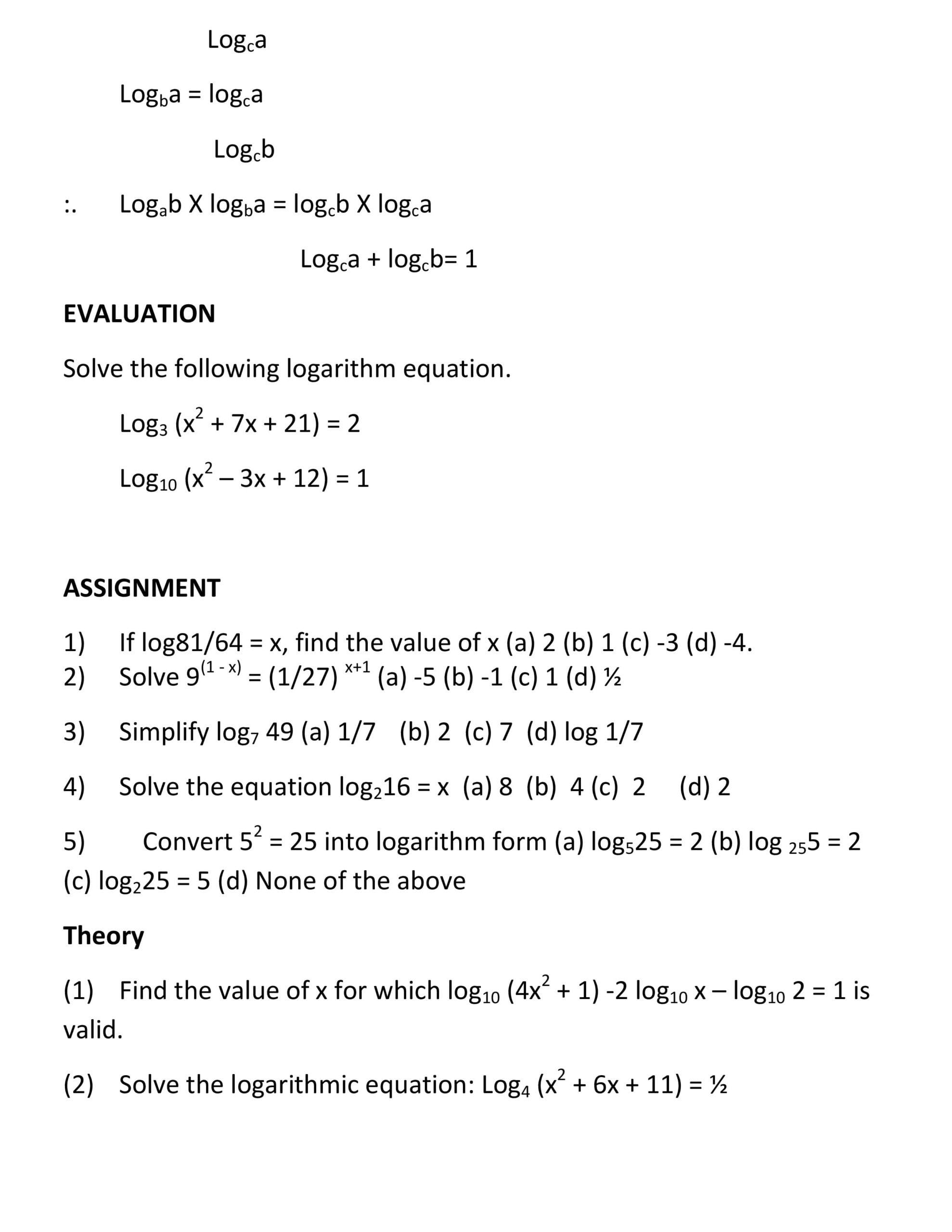 LOGARITHM- SOLVING PROBLEMS BASED ON LAWS OF LOGARITHM_7