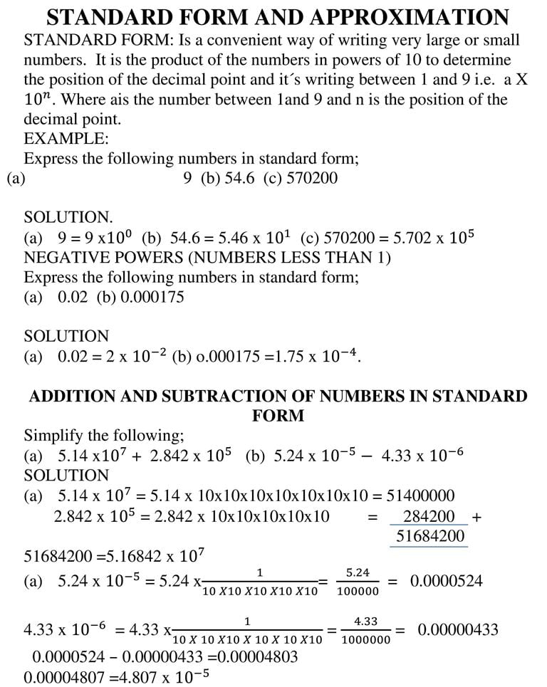 STANDARD FORM AND APPROXIMATION_1
